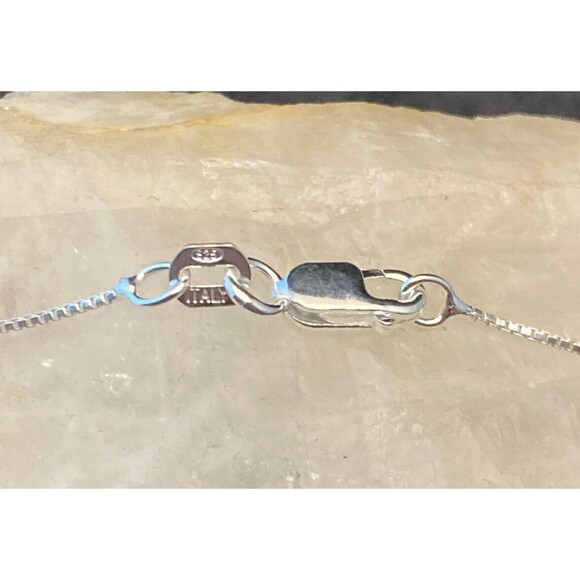 Vintage RJ Cubic Zirconia CZ Sterling‎ 925 Silver Pendant 18'' Chain Necklace 3g - Picture 7 of 8